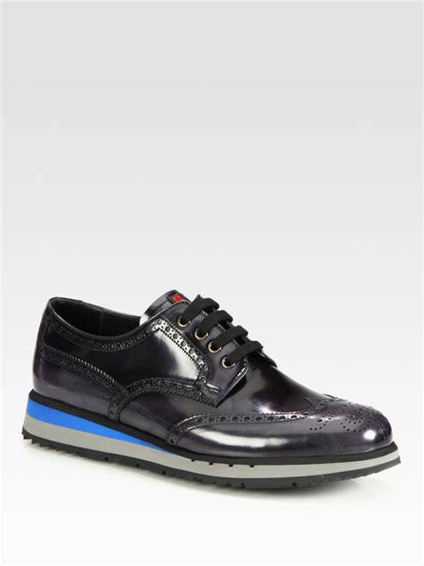 men's platform wingtip prada|Men's Prada Shoes .